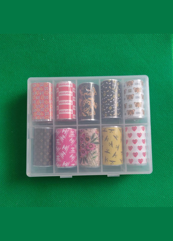 Набор фольги для дизайна ногтей 10 штук по 50 см Бренды No Brand Перебивна фольга (325489346)