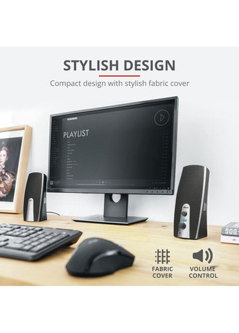 Акустична система 16697_TRUST Mila 2.0, USB/AUX, чорний Trust (364275043)