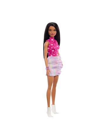 Кукла "Модница" в розовом топе со звездным принтом (HRH13) Barbie (290841374)