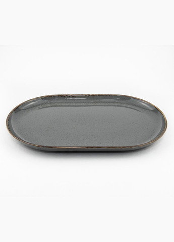 Тарелка овальной формы Seasons Dark Grey 118132 32см Красивая овальная тарелка Фарфоровая тарелка Porland (277949308)