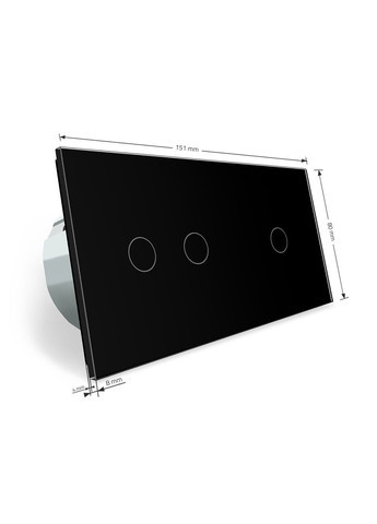 Умный сенсорный проходной/перекрестный выключатель 3 сенсора (1-2) стекло (VL-C701SZ/C702SZ-12) Livolo (371777500)