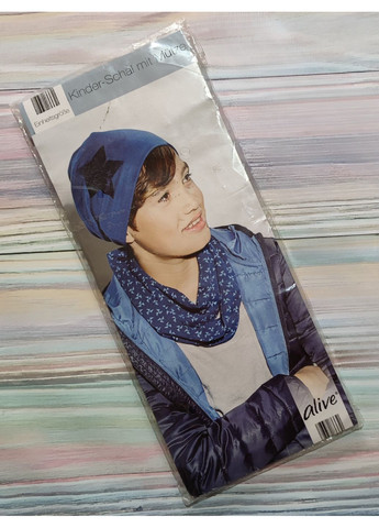 Набір дитяча шапка і хомут для хлопчика 55-56 Синій Alive (370606765)