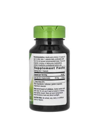 Zinc 30mg - 100 caps Nature's Way (369399823)