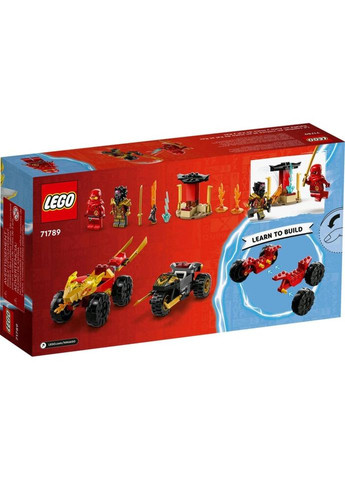 Конструктор Ninjago Автомобильная и байковая битва Кая и Раса 103 деталей (71789) Lego (281425459)