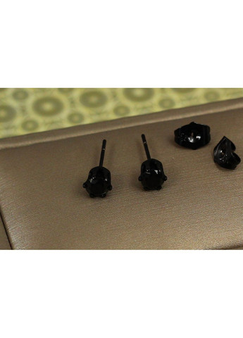Серьги гвоздики с камнем на шесть креплений 5 мм блек ган черные love-shopping Xuping Jewelry (354660659)