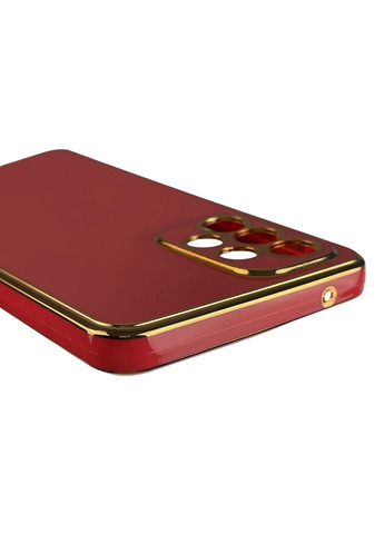 Чехол для Galaxy A33 5G SM-A336 глянцевый с золотой окантовкой с защитой камеры на самсунг а33 красный Samsung (366022177)