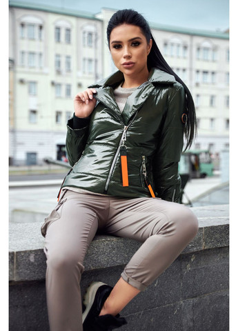 Зеленая демисезонная куртка-косуха 1630.4290 Seventeen