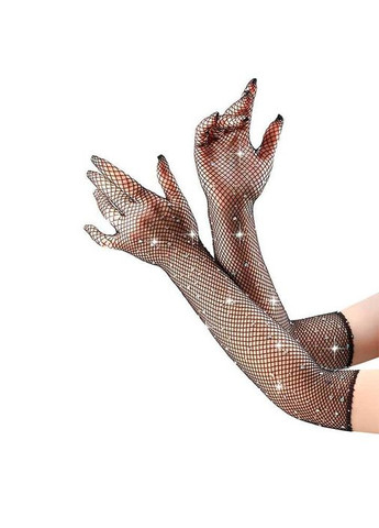 Сексуальні довгі рукавички зі стразами розмір XS/S/M чорного кольору. Довгі рукавички зі стразами. China (360603996)