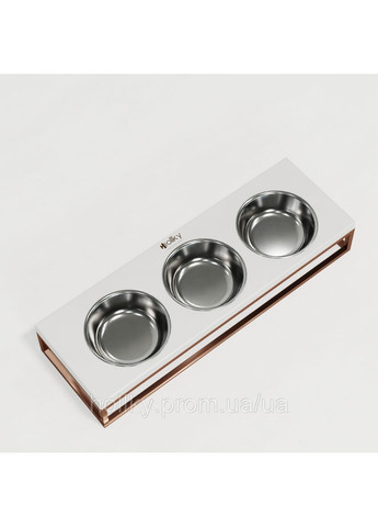 Миски на подставке для кошек и маленьких собак Base Bar (3×0,45 л) Bar-54187-GLWH Hollky (365652737)