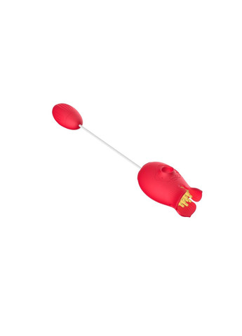 Вибратор вагинально клиторальный с вакуумной стимуляцией и вибро Flower Love egg, красный Boss Series (292011934)