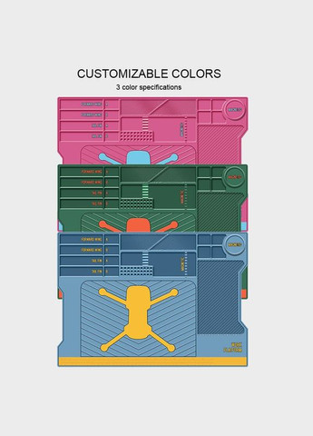 Килимок пластичний ПВХ TE-619 для ремонту смартфонів, дронів, техніки / 515x365 мм / 120°C / Blue No Brand (322567079)