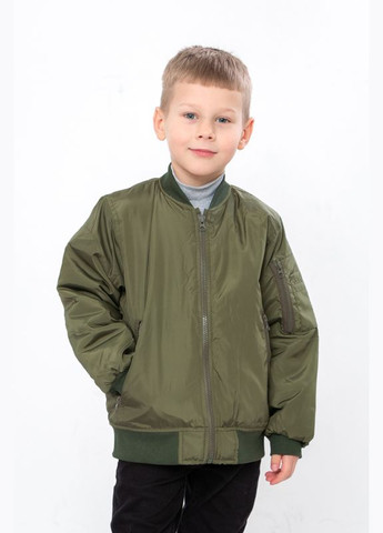 Зеленая демисезонная куртка-бомбер для мальчика (демисезон) Носи своє