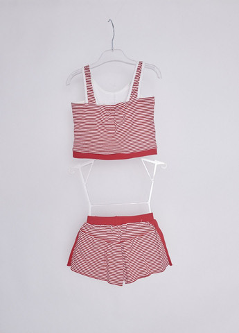 Белый летний костюм бело-красный Mandarino