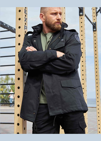 Чорна демісезонна куртка m-65, чорна з українськими нашивками 2xs Olymp 22-PM-M65-H-KH