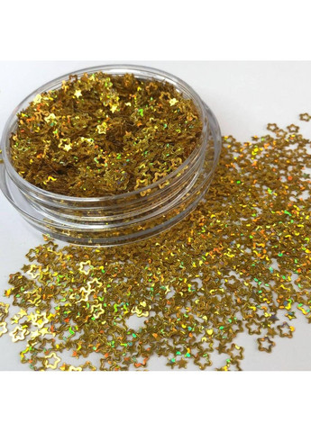 Гліттер 500 г, дрібні декоративні зірочки - золото голограма Plus-plus (352745472)
