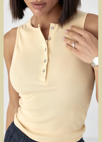 Майка в рубчик на металевих гудзиках Lurex — 333339883