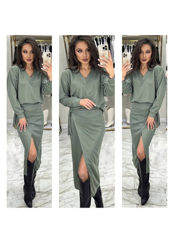 Жіночий костюм светр і спідниця на запах Style Point (371996120)