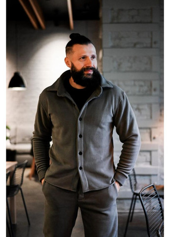 Комбінований демісезонний костюм фліс колір стильний модний утеплений сорочка штани No Brand