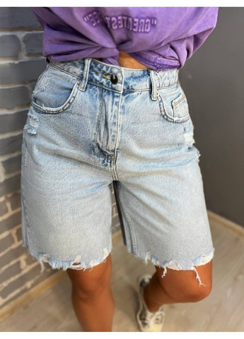 Шорти жіночі джинсові Women Denim 355-974 бермуди рвані довжина до коліна No Brand (304548502)