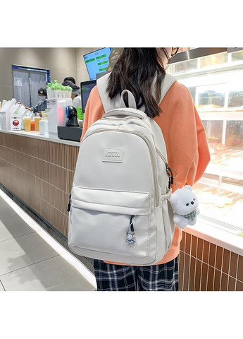 Рюкзак з брелоком підлітковий слонова кістка для дівчинки 20-35L 633227 Ivory Lesko (372795087)