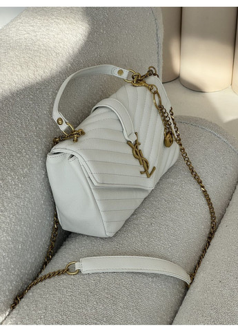 Жіноча сумка College Medium YSL білий золото клатч Prem No Brand (369935471)