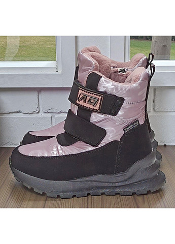 Розово-лиловые спортивные, повседневные зимние зимние дутики на липучках,зимние ботинки на овчине для девочки, термоботинки для девочки Том.М