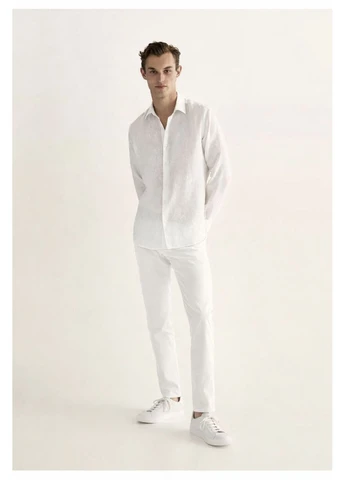Белые кэжуал демисезонные брюки Massimo Dutti