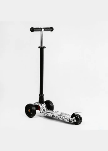 Самокат MAXI S, 4 колеса PU, СВІТЛО. Skulls and flowers (111817) Best Scooter (340910923)
