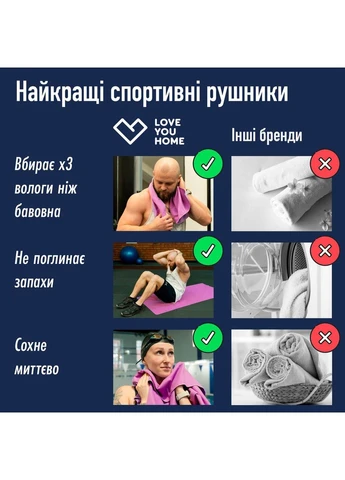 Рушник спортивний мікрофібра з чохлом 70х140 см (60145) Love You рожевий