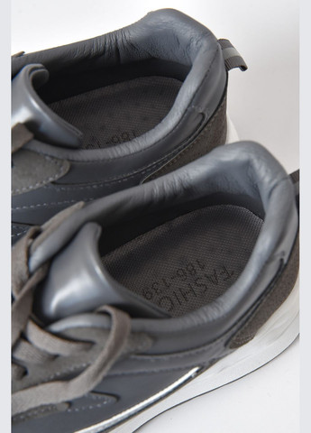 Темно-серые демисезонные кроссовки женские темно-серого цвета на шнуровке Let's Shop