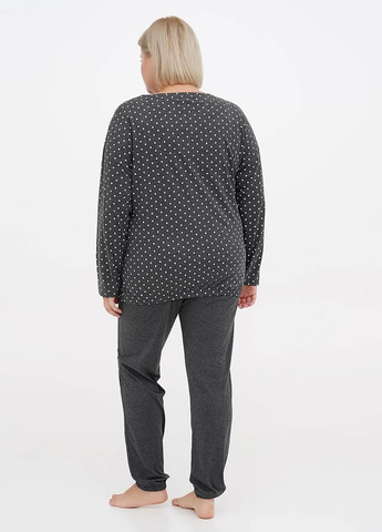Темно-серая всесезон пижама (лонгслив, брюки) лонгслив + брюки Cotpark