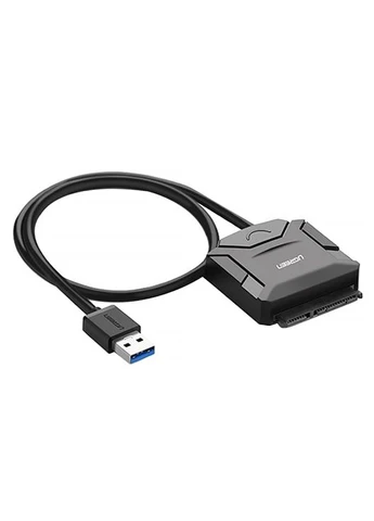 Переходник USB 3.0 TypeА --> SATA III(F)+DC Adapter, черный,CR108 Ugreen (315761320)