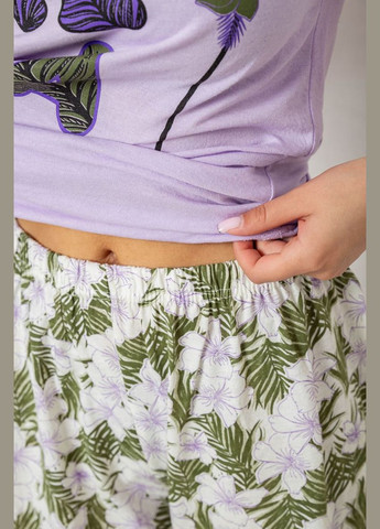 Сиреневая всесезон пижама женская с принтом,, 243r3755 Ager