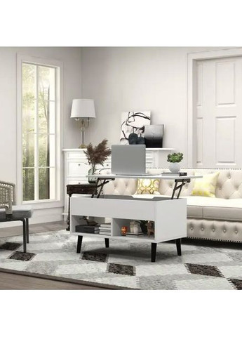 Стол трансформер Lagom в стиле Loft белый Costway (361951463)