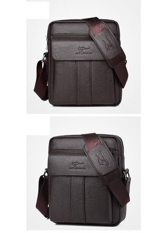 Мужская сумка - барсетка с накладным карманом коричневая Kangaroo (290683243)