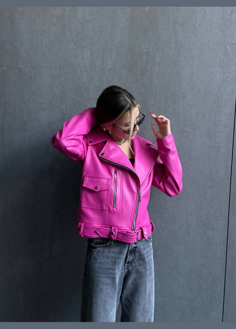 Розовая демисезонная женская куртка-косуха косуха, байкерская Україна