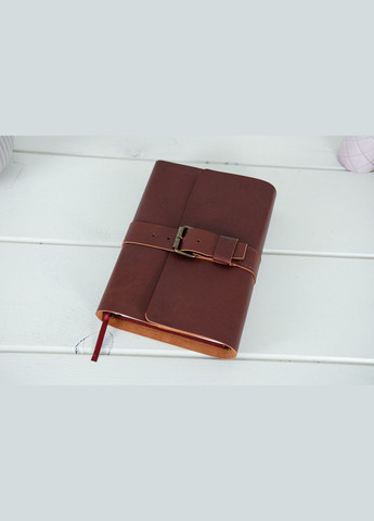 Обкладинка для блокнот А5 "Модель № 3" Шкіра Італійський Краст колір коричневий, відтінок Вишня Berty (299397077)