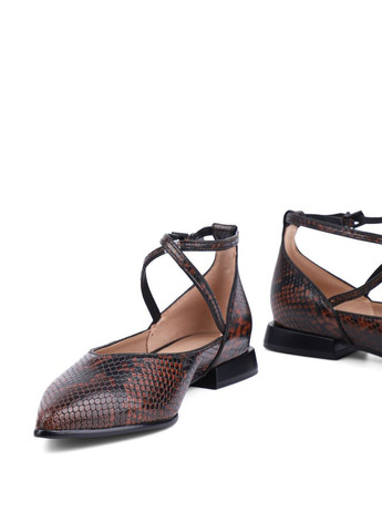 Жіночі жіночі балетки 19013-24-01 коричневий шкіра MIRATON | коричневі (282395971)