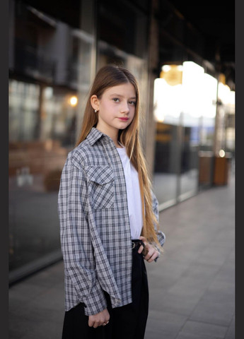 Серая спортивная, повседневный, кэжуал, джинсовая рубашка в клетку IRmAS