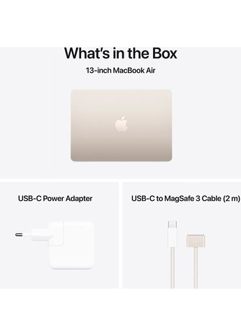 Ноутбук MacBook Air 13' M4 512GB Starlight (MW103UA/A) Apple (324022157)
