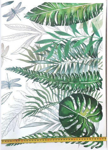 Вінілові наклейки Великі зелене листя папороті (лист 60 х 90 см) Б79-15 ZDB2334 No Brand (337171703)