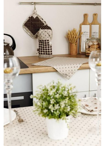 Салфетка Горох 35х45 см Бежево-коричневый (7528) Прованс (366971174)