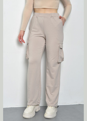 Спортивные штаны женские светло-бежевого цвета Let's Shop (285692228)