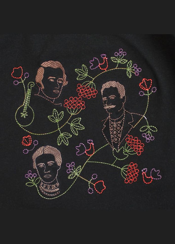 Женская футболка с вышивкой Титаны черная Ladan — 303727279