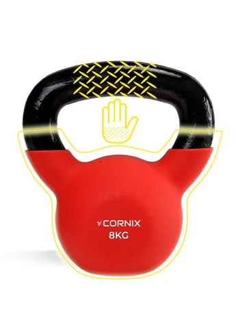 Гиря металева 8 кг з вініловим покриттям Red/Black Cornix XR-0436 (402385500)