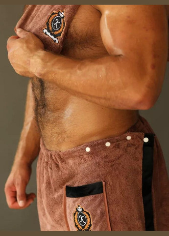 Комплект для лазні чоловічий 85х150 Коричневий (П4К-novo-m-sauna-010) No Brand коричневий