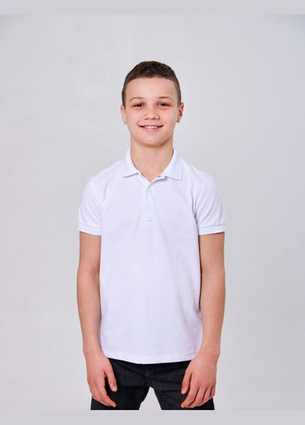 Белая детская футболка-футболка-поло (короткий рукав) белый для мальчика Smil