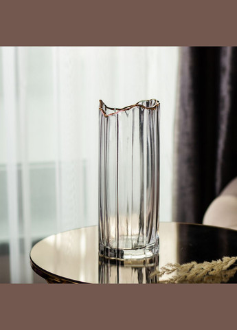 Ваза декоративная Glass Flower стеклянная 29.5 см, прозрачный Yiwu (322198934)