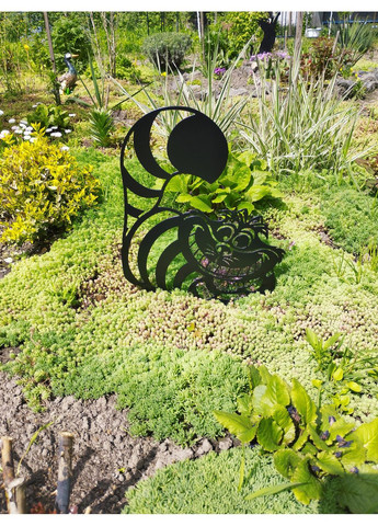 Фигура из металла Чеширский Кот для сада – декоративное садовое украшение, садовый декор из стали No Brand (368896323)