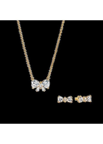 Серьги шарики Пандора "Блестящий бант" 263507C01 Kabluchka (355348419)